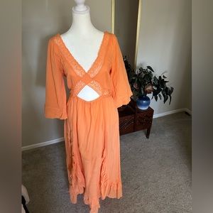 FREE PEOPLE X's And O's Midi in Papaya